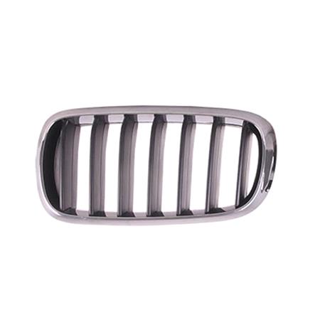 BMW X5, F15, 2014 2018 LH (Passengers Side) Front Bumper Grille, Matt Black, With Chrome Frame, Base Models