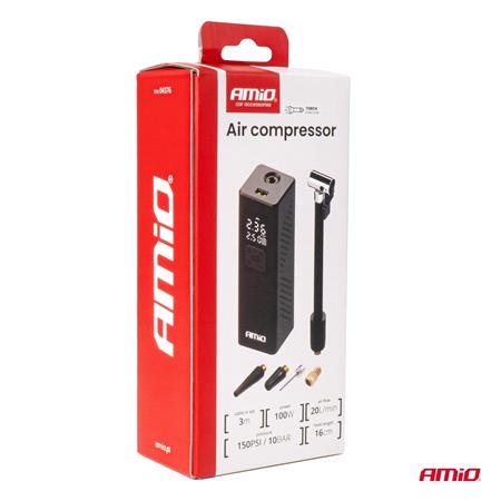 AMIO Automotive Air Compressor with LED Display, 12V, 100W