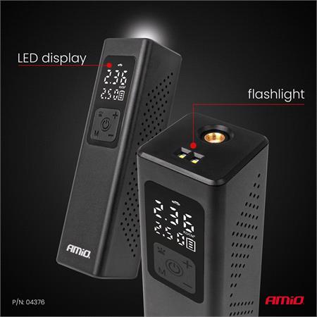 AMIO Automotive Air Compressor with LED Display, 12V, 100W