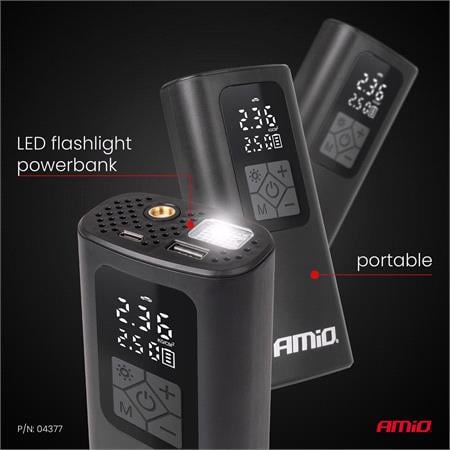 AMIO Portable Air Compressor with LED Display, USB C, 40W
