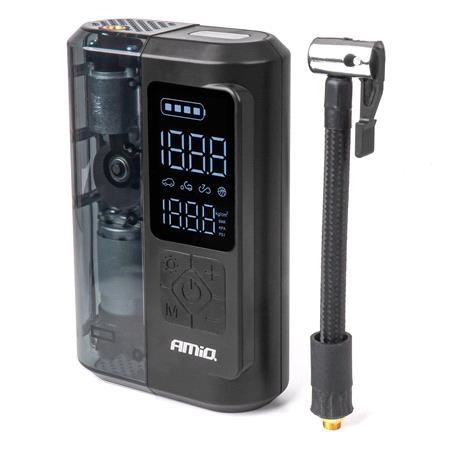 AMIO Portable Air Compressor with LED Display and Powerbank, 12V, USB C, 40W