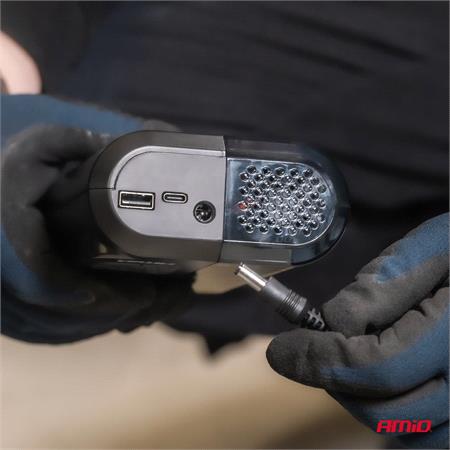 AMIO Portable Air Compressor with LED Display and Powerbank, 12V, USB C, 40W