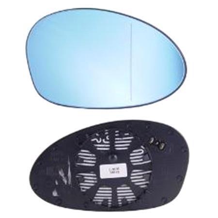 Right Blue Wing Mirror Glass (heated, original equipment) for BMW 3 Series, 2005 2008