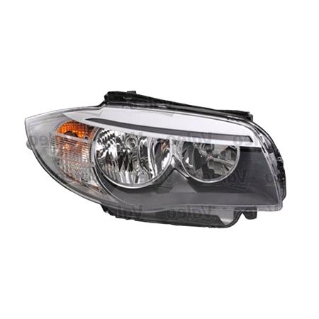 Right Headlamp (Halogen, Takes H7 / H7 Bulbs, Supplied With Bulbs & Motor, Original Equipment) for BMW 1 Series Coupe 2011 2013