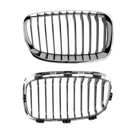 BMW 1 Series F21 2012 2015 RH Grille, Chrome Frame, With 11 Black Vanes, Not For Sport or M Sport Mode