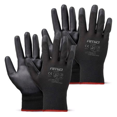 PU Safety Gloves, Size 8   2 Pairs