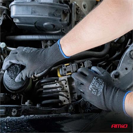 PU Safety Gloves, Size 8   2 Pairs