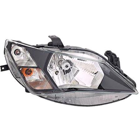 Seat Ibiza '15 '17 RH Headlamp, Halogen, Takes H4 Bulb, Original Equipment    Seat IBIZA V ST 2010 to 2017