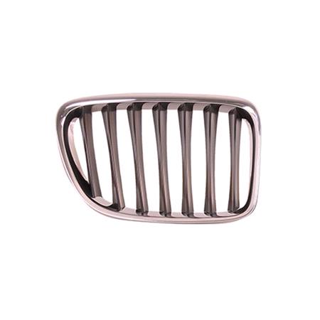 BMW X1 E84 2009 2012 RH (Drivers Side) Front Bumper Grille, Matte Black, With Chrome Surround