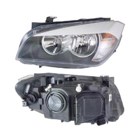 Left Headlamp (Twin Reflector, Halogen, Takes H7/H7 Bulbs, Supplied With Motor And Bulbs, Original Equipment) for BMW X1 2009 on