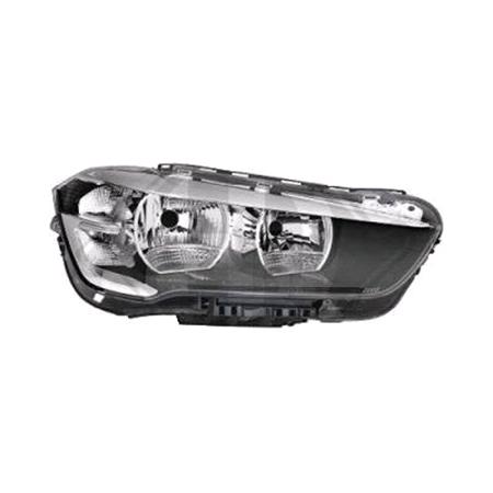 Right Headlamp (Halogen, Takes H7 / H7 Bulbs, With LED Daytime Running Light, Supplied With Bulbs & Motor, Orignal Equipment) for BMW X1 2015 on