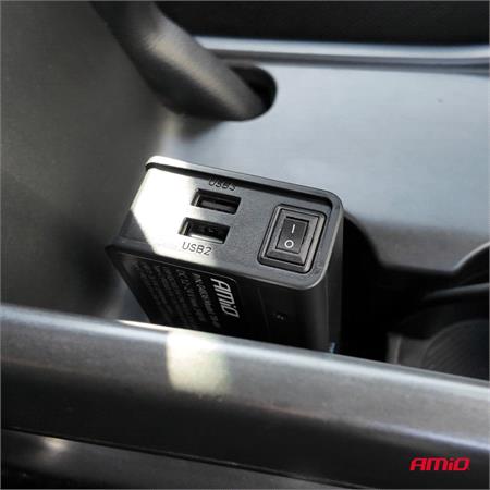 AMIO Extension Socket with Charger 3xUSB A USB C QC 3.0 PD 3.0   148W Total Power