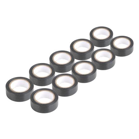 Black PVC Electrical Tapes 19mm x 10m x 0.13mm   Pack of 10