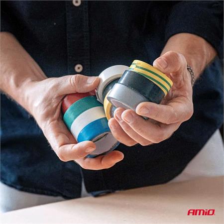 Multicolour PVC Electrical Tapes 18mm x 5.5m x 0.13mm   Pack of 10
