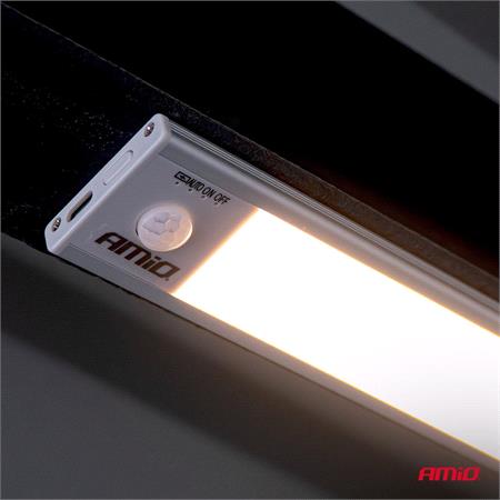 Rechargeable Magnetic LED Lamp with Motion Sensor, 1.2W, 1000mAh, 23cm