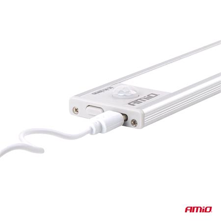Rechargeable Magnetic LED Lamp with Motion Sensor, 1.2W, 1000mAh, 23cm