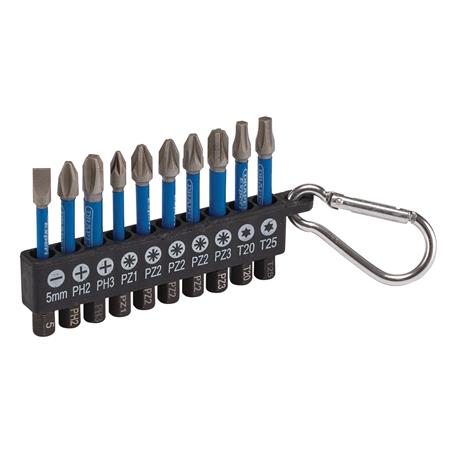 Draper Expert 04933 Impact Screwdriver Bit Set, 50mm, 1/4" Hex   10 Piece