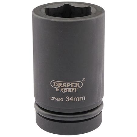 Draper Expert 05148 34mm 1 inch Square Drive Hi Torq 6 Point Deep Impact Socket