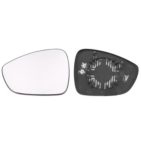 Left Wing Mirror Glass (heated) and Holder for Citroen C5, 2008 Onwards