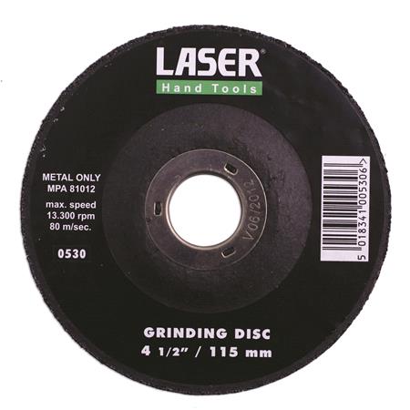 LASER 0530 Grinding Disc   Depressed Centre   4.5in. 115mm