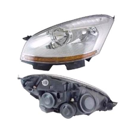 Left Headlamp (Halogen, Takes H1 Bulbs, Supplied With Motor, Original Equipment) for Citroen C4 Picasso 2007 on