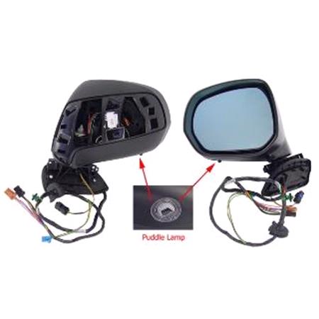 Left Wing Mirror (electric, heated, puddle lamp, power fold, without covers & indicator) for C4 Grand Picasso, 2007 2013