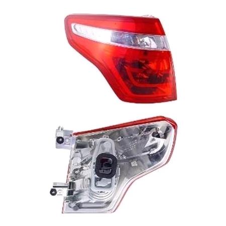 Left Rear Lamp (Outer, On Quarter Panel, Supplied With Bulbholder, 5 Seat Models Only, Original Equipment) for Citroen C4 Picasso 2011 2013