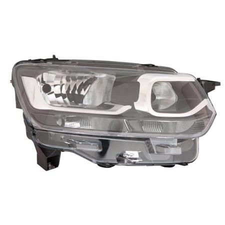 Right Headlamp (Halogen, Takes H7 / H1 Bulbs, Supplied With Motor) for Citroen BERLINGO 2018 on