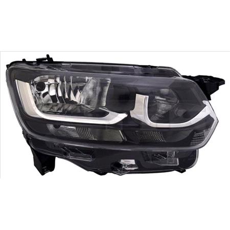 Right Headlamp (Halogen, Takes H7 / H1 Bulbs, With Standard Bulb Daytime Runnning Light) for Toyota PROACE CITY VERSO Bus 2019 to 2023
