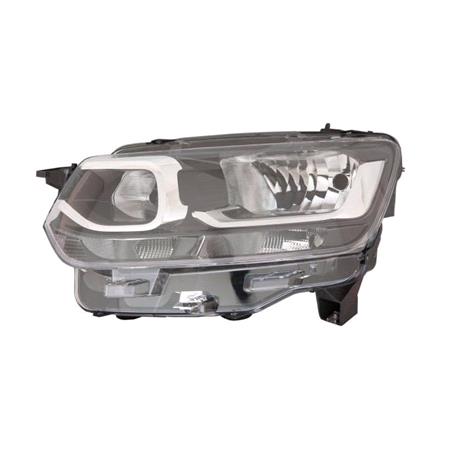 Left Headlamp (Halogen, Takes H7 / H1 Bulb, Van Models, Supplied With Bulbs & Motor, Original Equiment) for Citroen BERLINGO Box 2018 Onwards