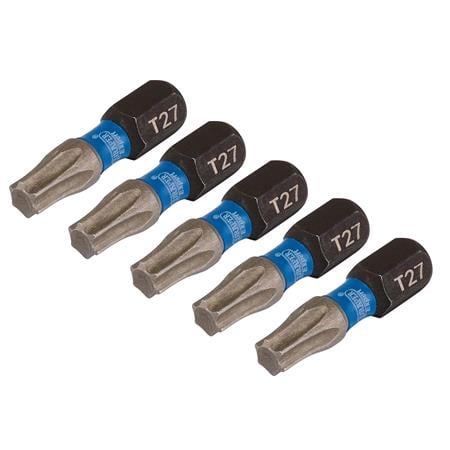 Draper Expert 05495 TX STAR Impact Screwdriver Bits, T27 x 25mm, 1/4" Hex   Pack of 5