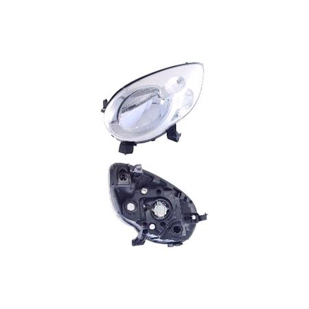 Left Headlamp (Halogen, Takes H4 Bulb, Supplied With Motor, Original Equipment) for Citroen C1 2005 2014
