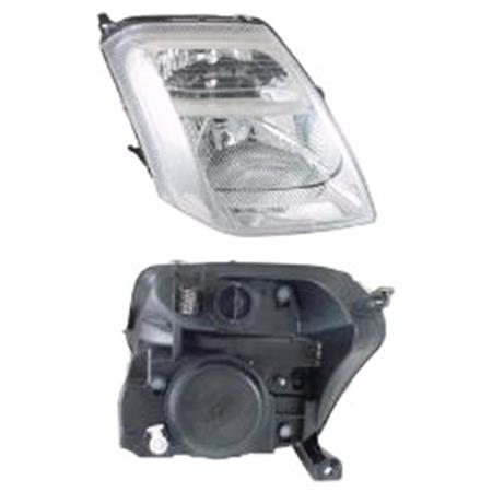 Right Headlamp (Halogen, Takes H4 Bulb, Original Equipment) for Citroen C2 ENTERPRISE 2003 on