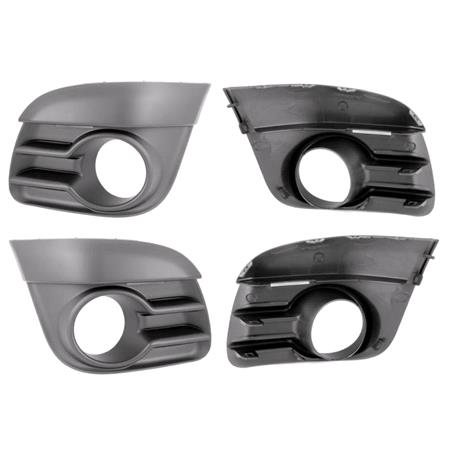 Citroen C2 2008 2010 RH / LH Front Bumper Grilles, Pair, With Holes For Fog Lamps