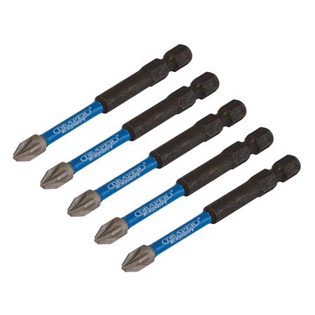 Draper Expert 05675 Pz type Impact Screwdriver Bits No.2 X 75mm 1 4 Hex Pack Of 5 MicksGarage