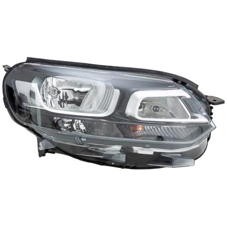 Right Headlamp (Halogen, Takes H7 / H1 Bulbs, Supplied WIth Motor and Bulbs, Original Equipment) for Citroen JUMPY Box 2016 Onwards