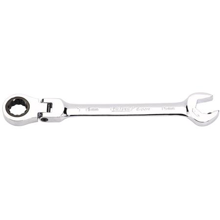 Draper Expert 06860 Metric Combination Spanner with Flexible Head and Double Ratcheting Features (15mm)