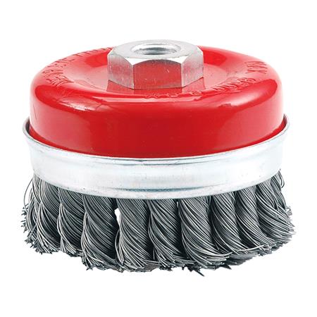 CUP BRUSH 100MM, TWISTED WIRE