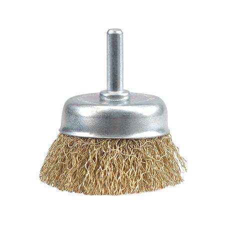 CUP BRUSH W. SHAFT 50MM, CRIMPED WIRE