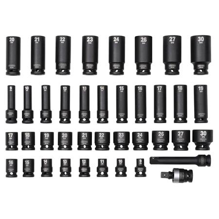 Draper 07106 Hi TORQ Impact Socket Set, 1/2" Sq. Dr. (40 Piece)