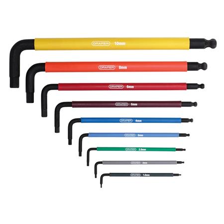 Draper 07109 Extra Long Arm Hex Key Set (9 Piece)
