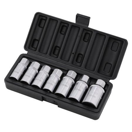 Draper 07119 Stud Extractor Set, 3/8" Sq. Dr., 1/2" Sq. Dr. (7 Piece)