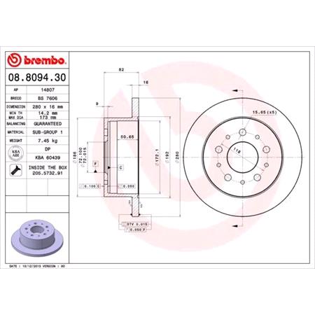 Brembo Rear Axle Brake Discs (Pair)   Diameter: 280mm   08.8094.30