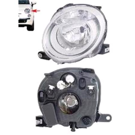 Left Headlamp (Low Beam, Halogen, Takes H7 Bulb, Supplied With Motor) for Fiat 500 C 2008 on