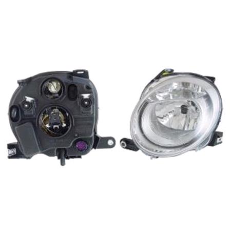 Left Headlamp (Low Beam, Halogen, Takes H7 Bulb, Original Equipment) for Fiat 500 C 2008 on