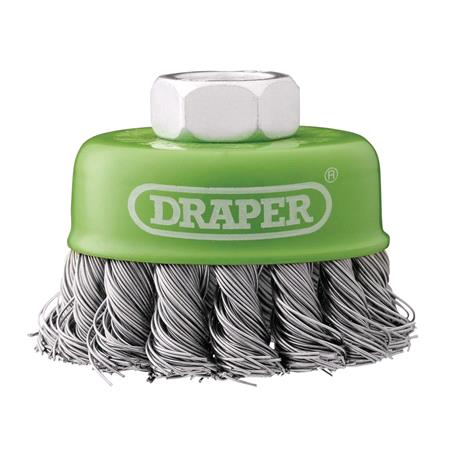 Draper 08053 Stainless Steel Twist Knot Wire Cup Brush, 65mm, M14