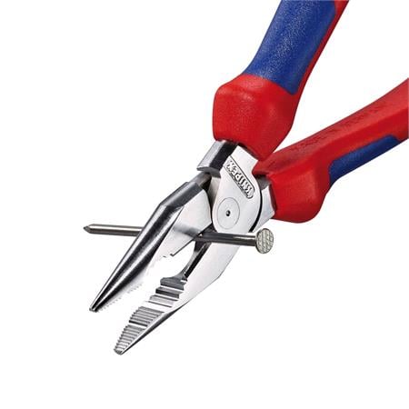 KNIPEX 13181 Needle Nose Combination Pliers with multi component grips chrome plated, 185mm