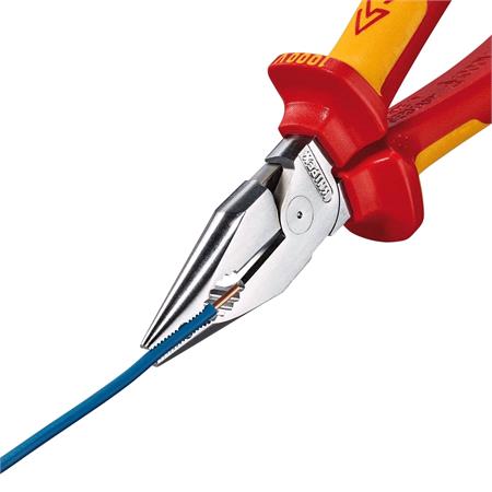 KNIPEX 13185 Needle Nose Combination Pliers insulated with multi component grips, 185mm