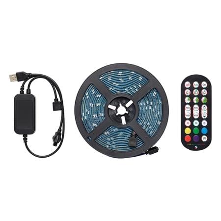 RGB Colour LED Light Strip with Remote Control, 5m