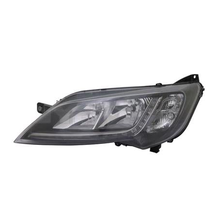 Left Headlamp (Halogen, Takes H7 / H7 Bulbs, With LED Daytime Running Light, Black Bezel, Supplied With Motor & Bulbs, Original Equipment) for Peugeot BOXER Van 2014 Onwards